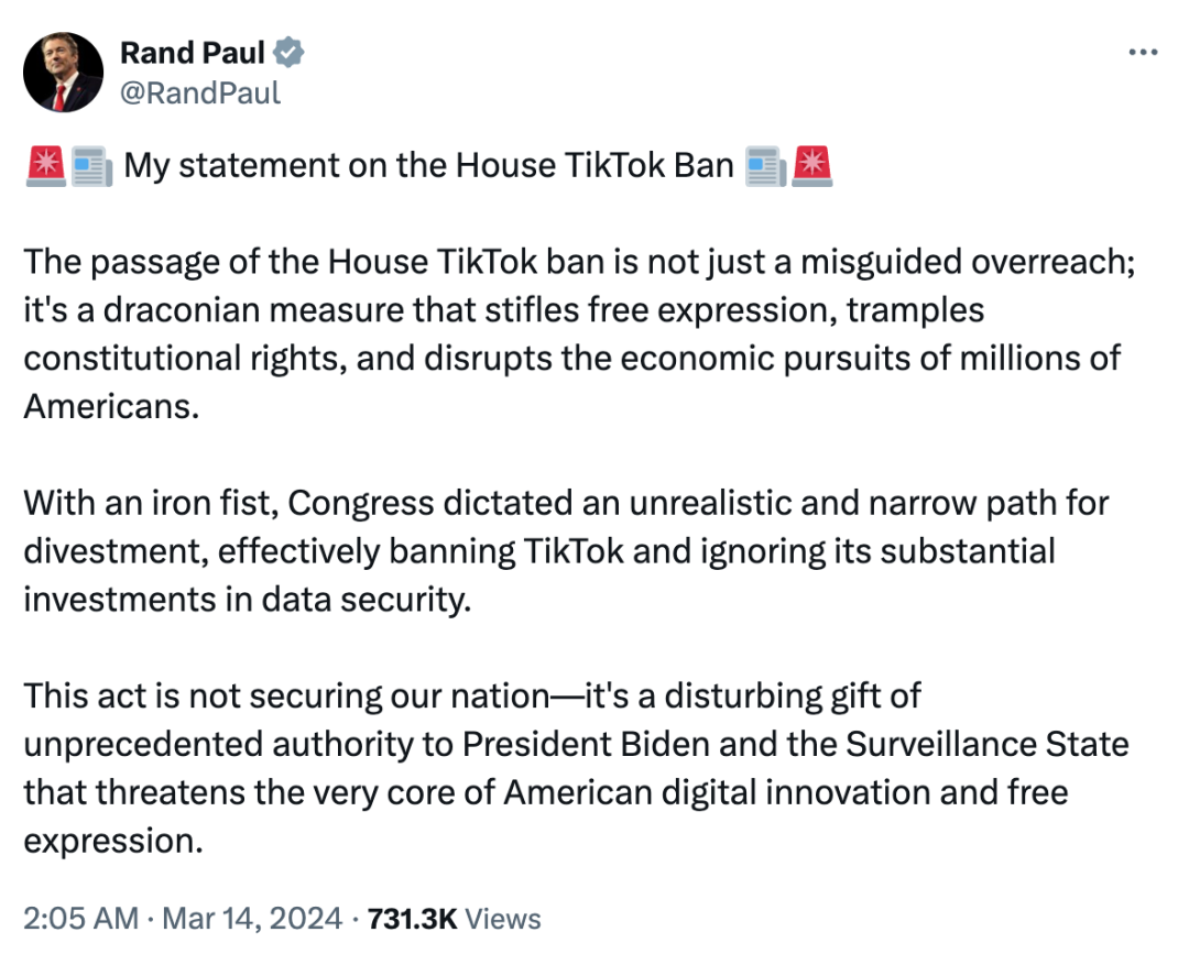 美国众议院压倒性通过针对TikTok的重大立法