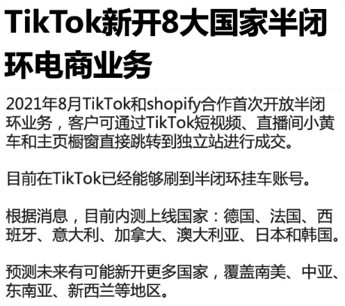 TikTok全球扩张：半闭环电商模式的内测与未来展望
